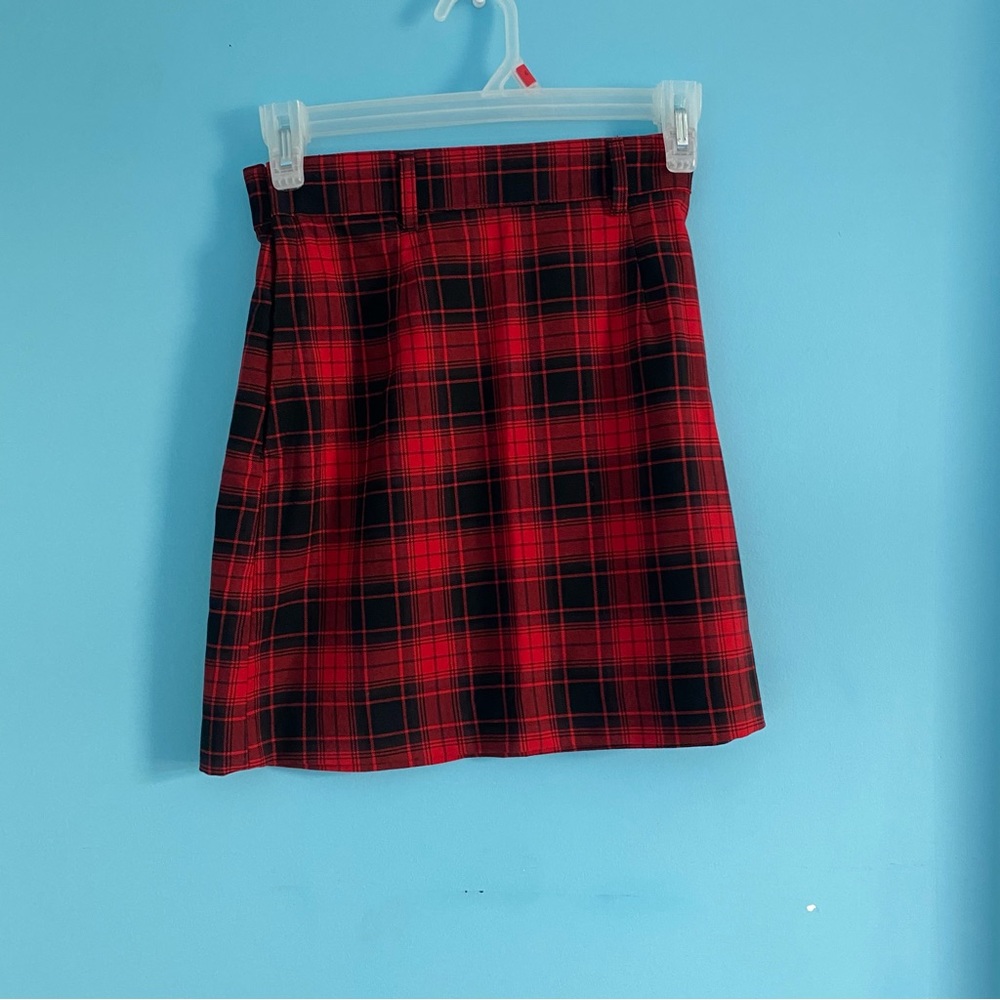 h&m divided plaid skirt